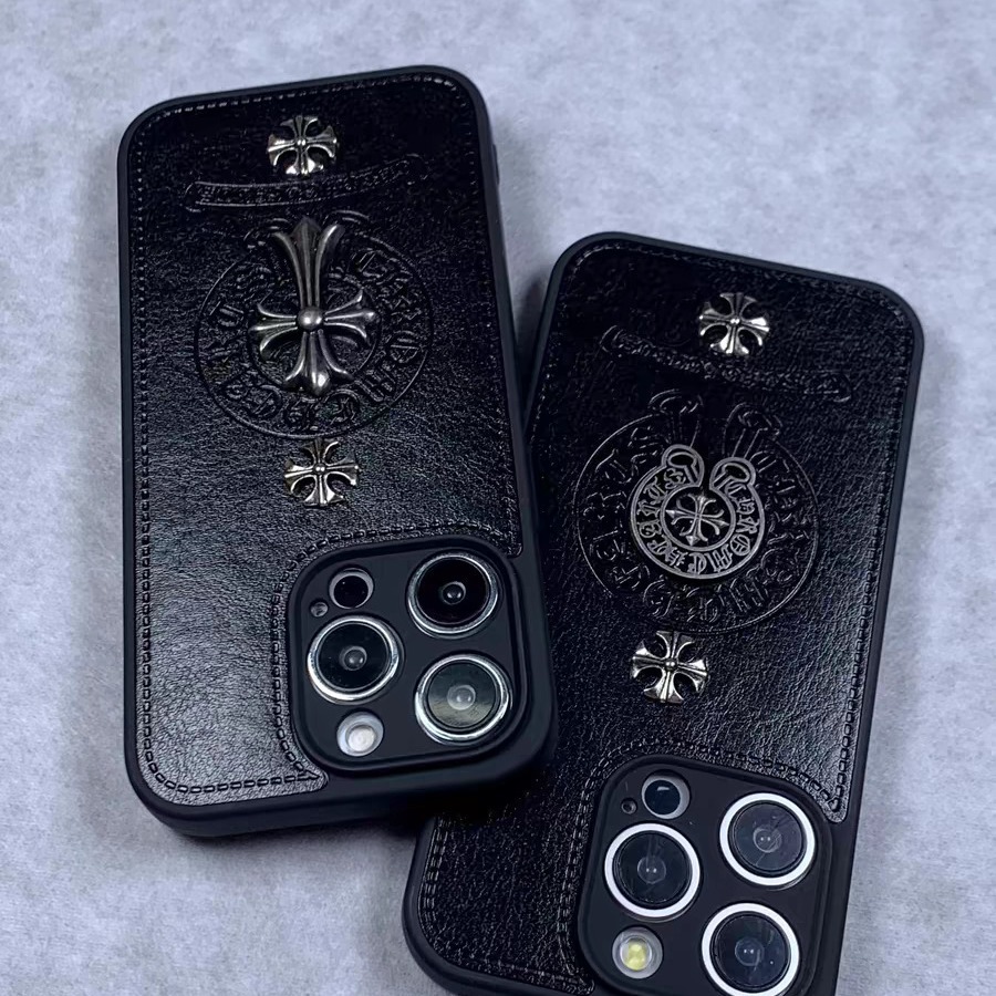 Phone Case Trendy Metal 3D Cross Religious Personality Compatible With Apple Iphone 15 Max 16 Pro 17 Air