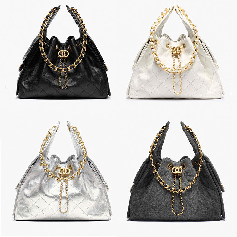 Designer Bags Luxury GST Bag Top grade Caviar Cow Leather Classic Quilted Plaid Metal Chain Shoulder Bag Designer Women's Shopping Bag Vintage Underarm Beach Tote Bag