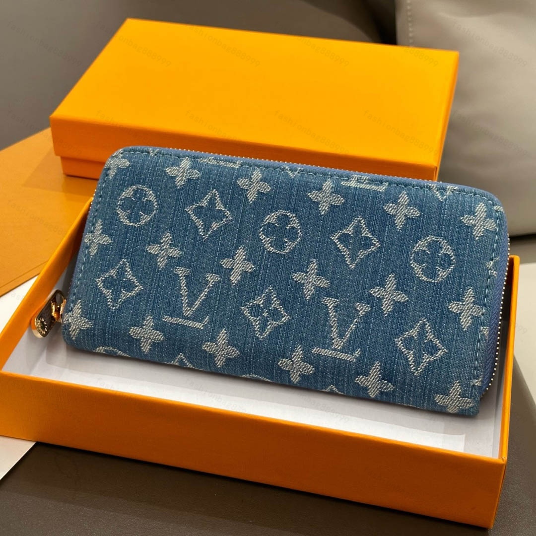 2026 new genuine leather designer wallet women high end zipper wallet men classic long purse embossed flower pattern wallet bag