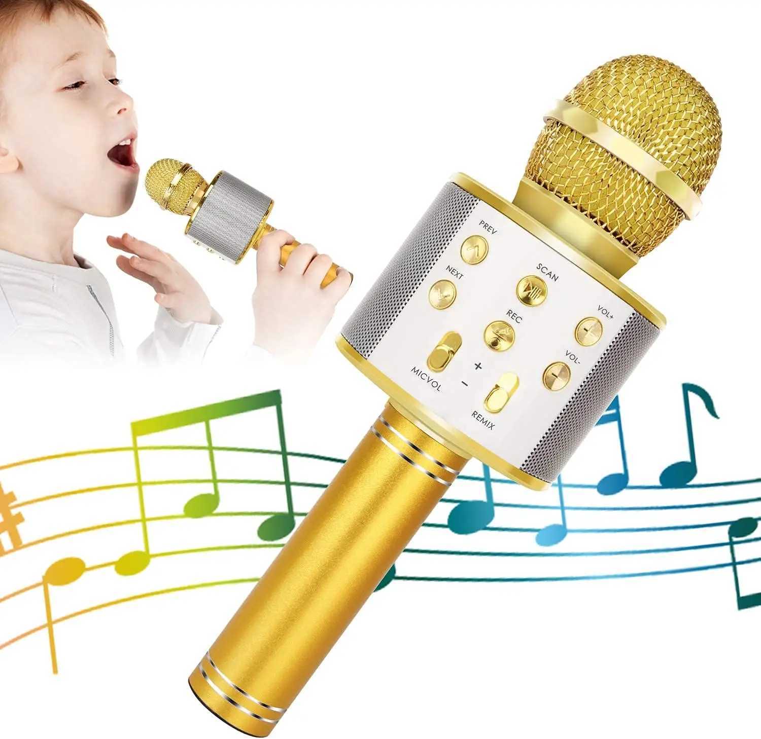 Karaoke Microphone 5-In-1 Wireless Handheld Kareoke Mic Speaker For Singing For Birthday Party S260319