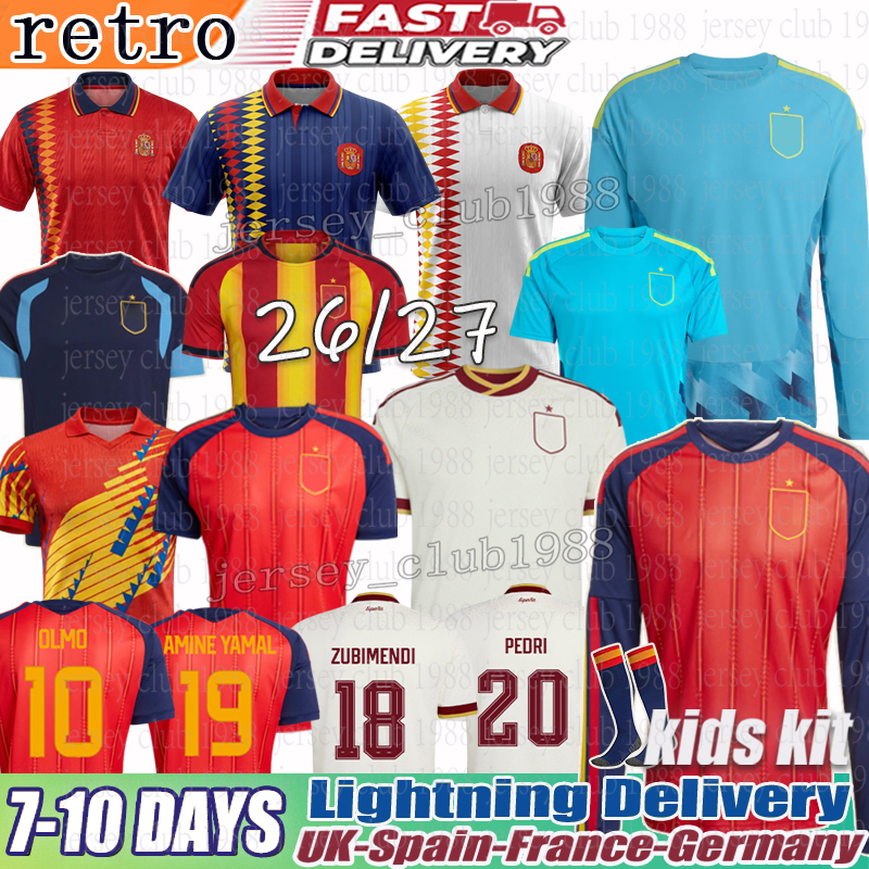 espa a futbol mundial Spain jersey 2026 Rodri Lamine Yamal Soccer Jersey Joselu Carvajal Pedri Ferran Olmo Zubimendi espana kid away Football Shirt Kids Kits 4XL 3XL