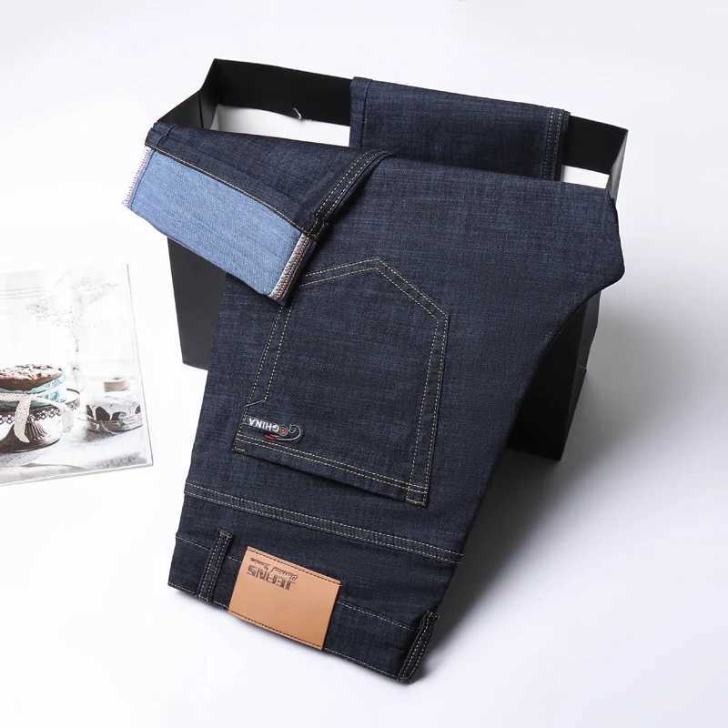 2025 Spring Summer Thin Classic Mens Business Jeans Stretch Trousers Casual Straight Denim Pants Brand Male Clothing 28-40 D260320