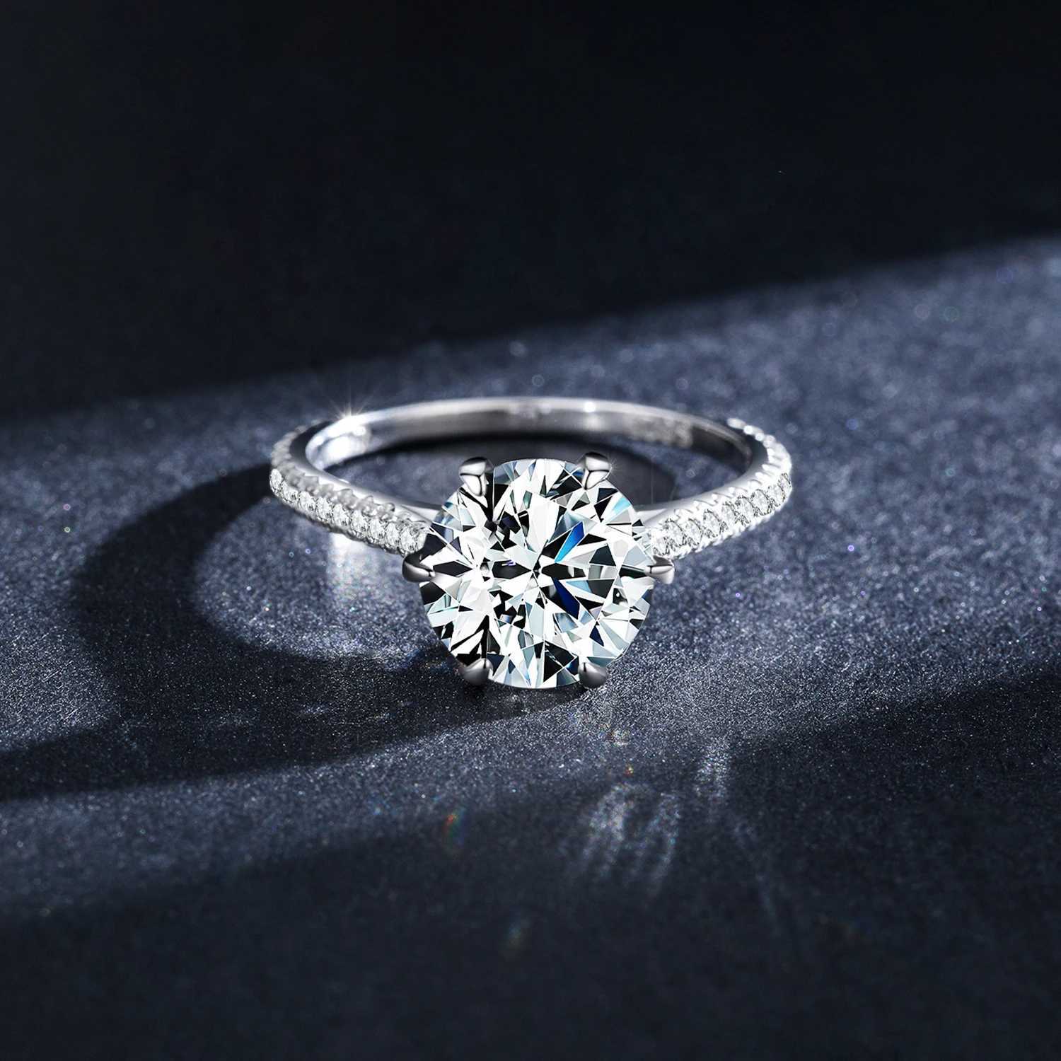 MODIAN 3 Simulated Diamond Ring Classic 925 Sterling Silver Crown Ring for Women Wedding Engagement Statement Fine Jewelry H260320 - view 6
