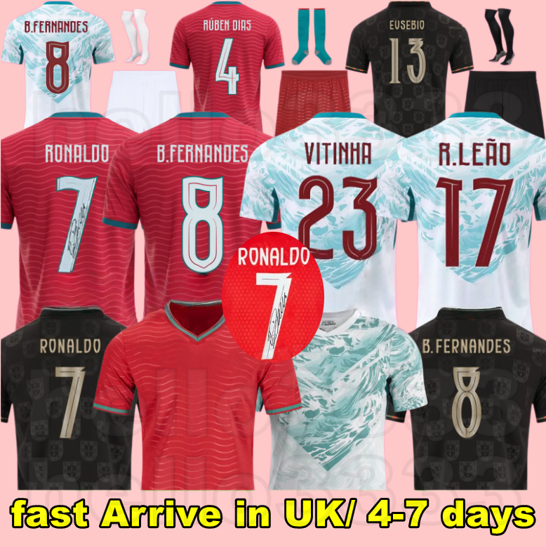 2026 Portugal soccer jerseys B.FERNANDES R. Leao JOAO FELIX BERMARDO camisa de futebol VITINHA football shirt Men Kids kit women RoNalDo Portuguese DIOGO JOTA Signed