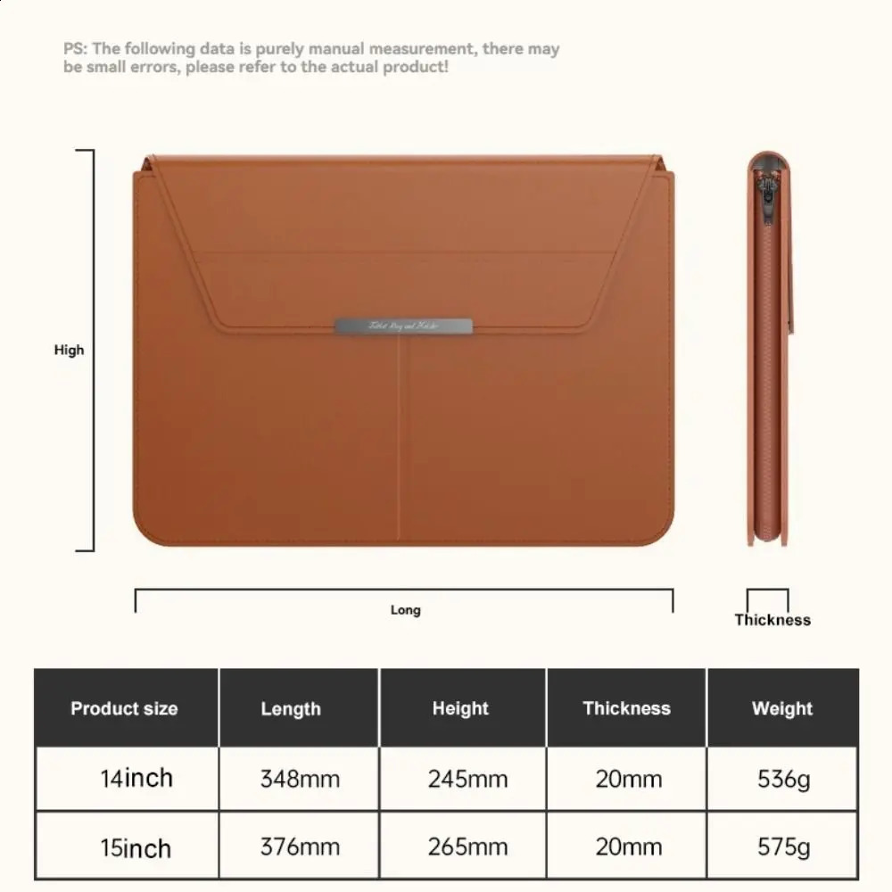 13-14/15-16 Inch Laptop Sleeve Holder Automatic Closing Multifunction Carrying Pouch with Stand Leather for Macbook Air 260317 - view 6