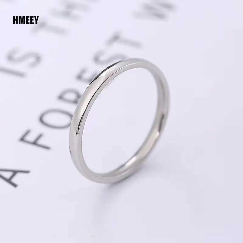 HMEEY 2mm Thin Stackable Ring Stainless Steel Plain Band Knuckle Midi Ring for Women Girl Size 3-12 H260320 - view 4