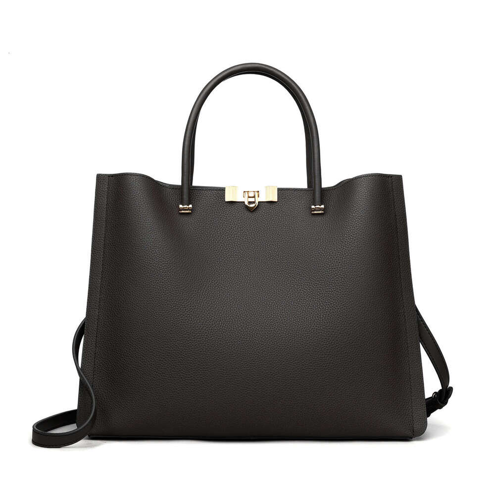 New Luxury Women's Genuine Leather Handbag Elegant Simple Tote Bag Large Capacity Shoulder Hobo Bag Soft Cowhide For Daily Commute & Work SENYY