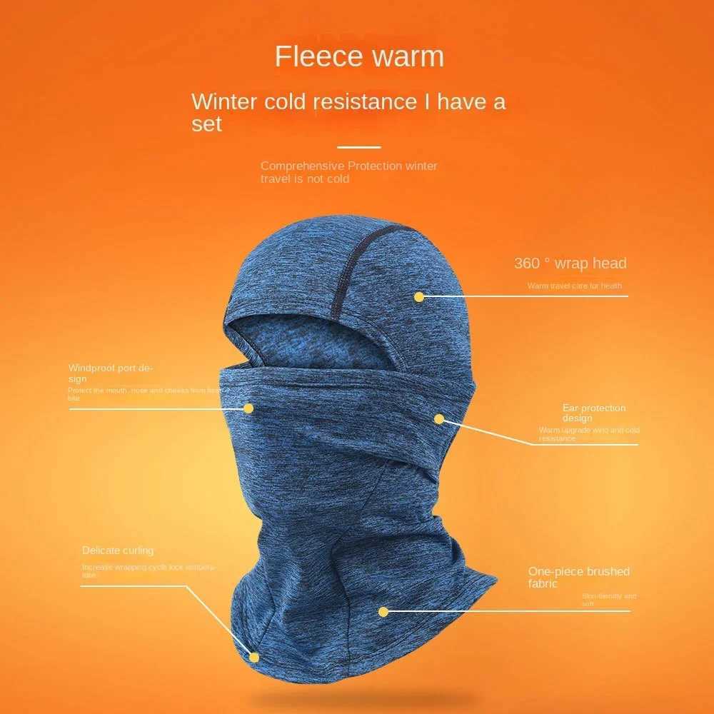 Warm Cycling Mask Motorcycle Mask Helmet Cover Balaclava With Fleece Windproof Neck Cover Cold Ski Mask Winter M260320