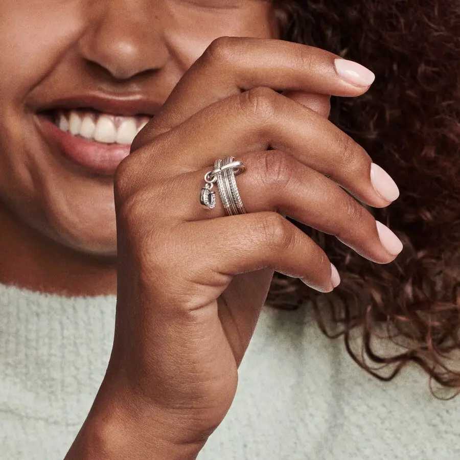 Hot Sale 925 Sterling Silver Women Finger Rings for Women Silver Love Heart Rhomboid Moon Star Luxury Jewelry Trinkets H260320 - view 6
