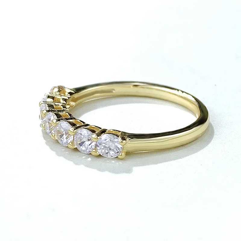 18K Gold Eternity Lab Diamond Ring Real 925 Sterling Silver Party Wedding Band Rings for Women Bridal Engagement Jewelry H260320 - view 4