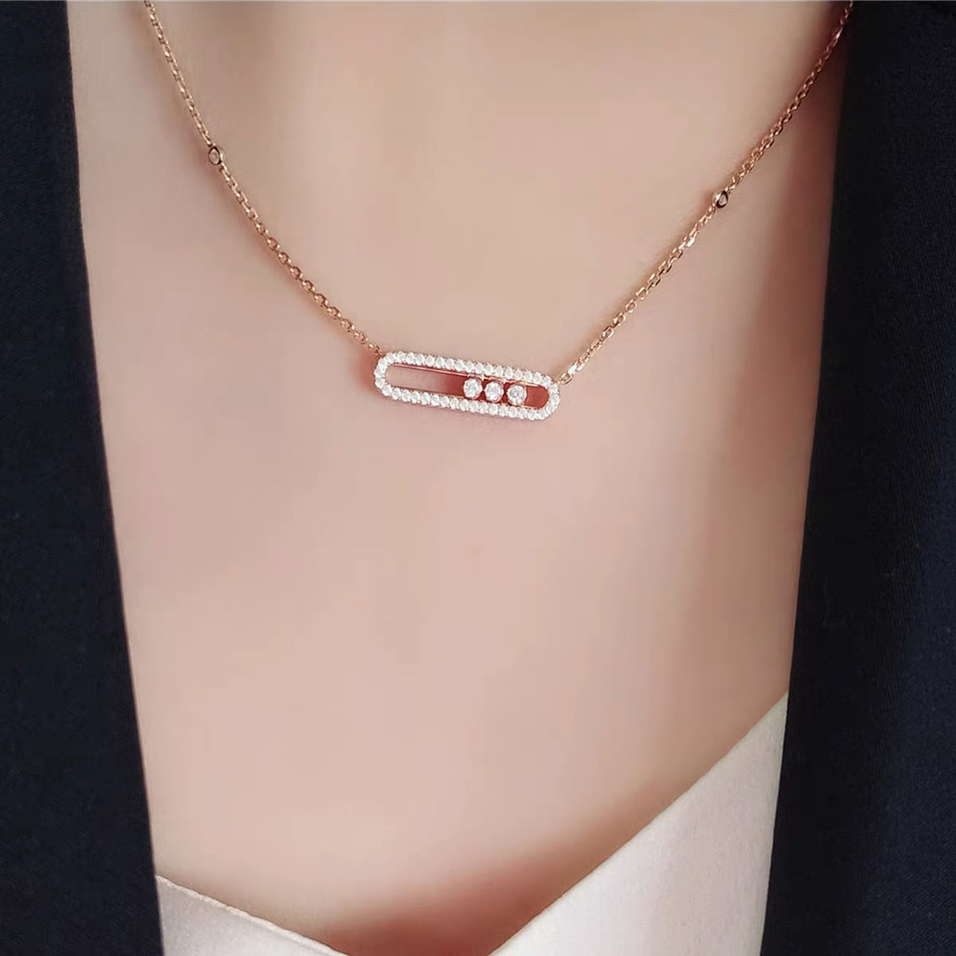designer necklace for woman diamond crystal Gold plated 18 K 925 Silver diamond brand designer 014