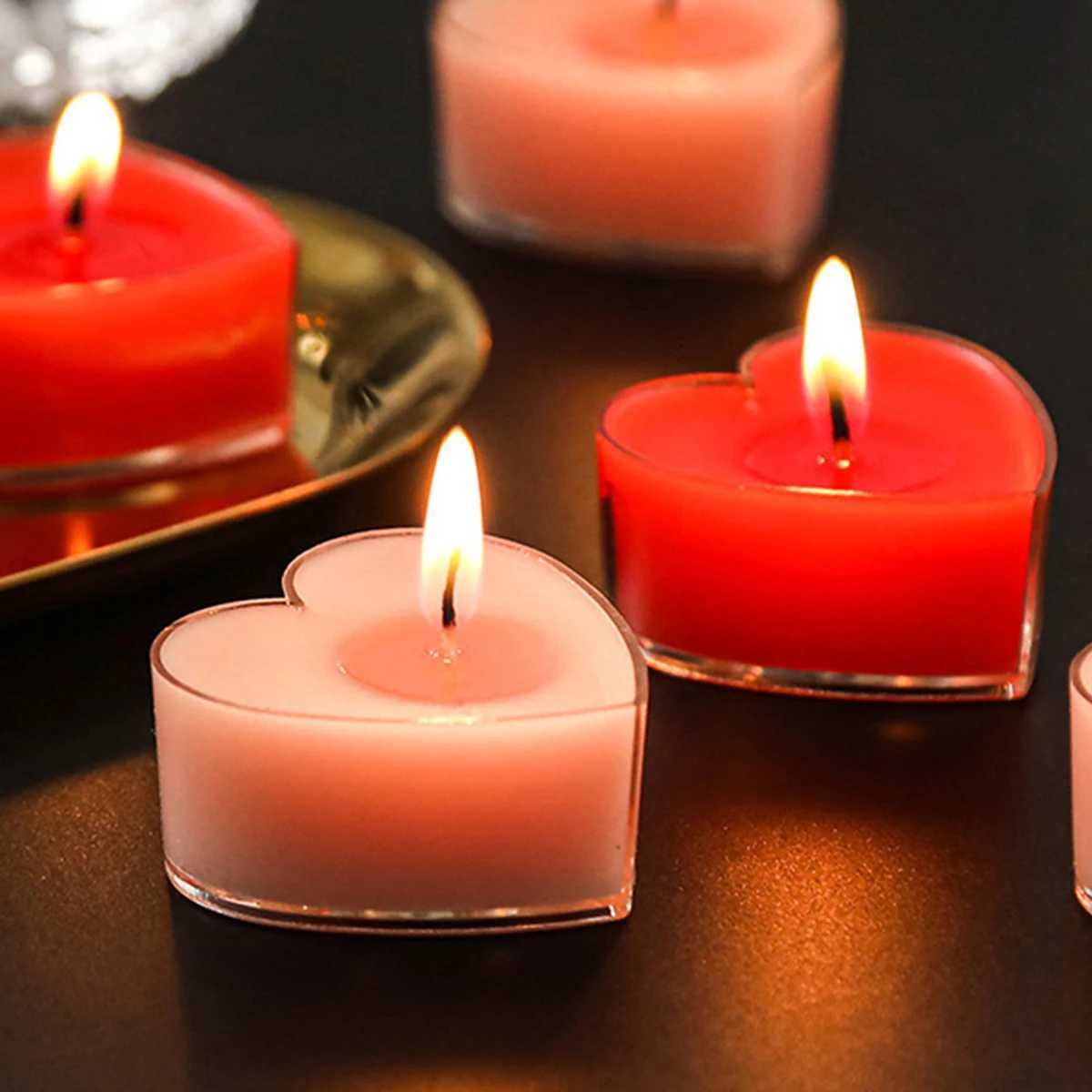 9 Pcs Heart-shaped Scented Candles For Proposing Birthdays Weddings Birthdays And Candlelight Dinners H260319