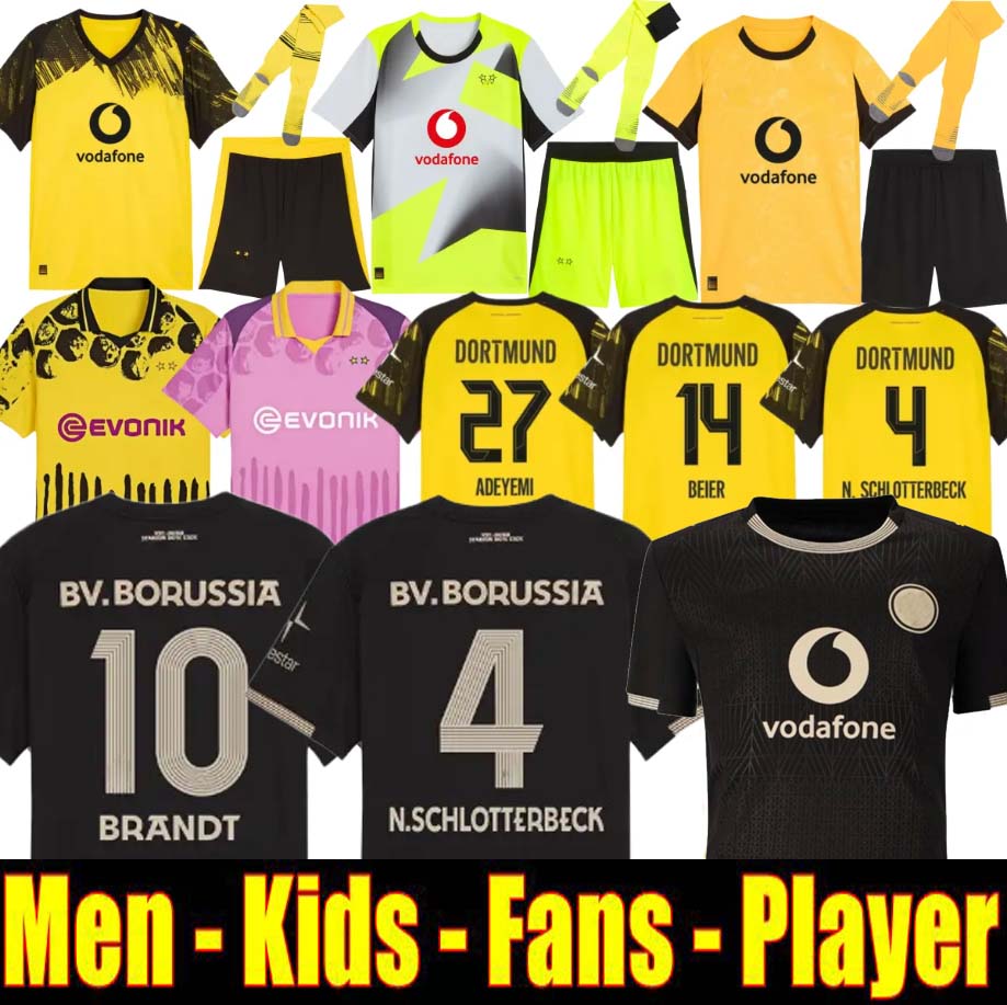25 26 soccer jerseys GITTENS SCHLOTTERBECK Special men kids GUIRASSY 2025 BRANDT football shirts ADEYEMI Kobel SABITZER DortmundS JOBE Stadion Rote Erde Special