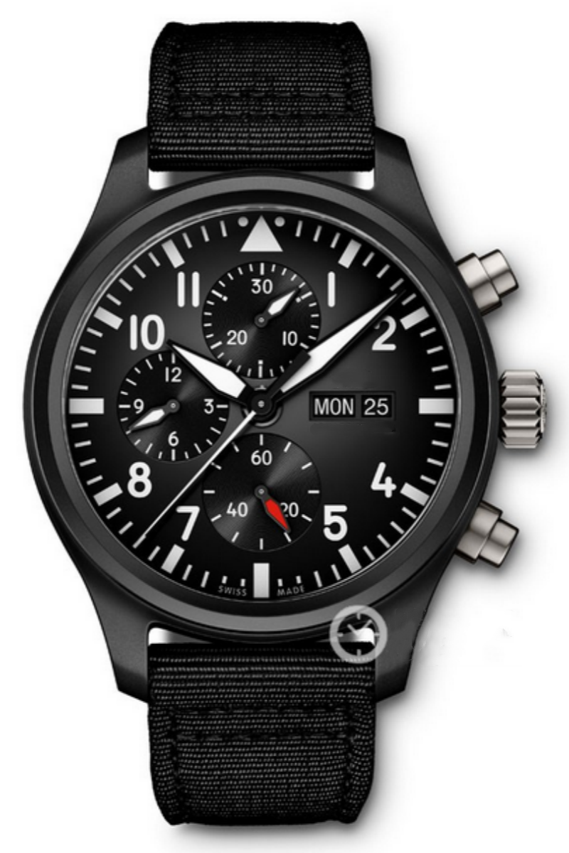 Top quality men's sport watch mechanical automatic watches Leather strap wristwatch black dial 056