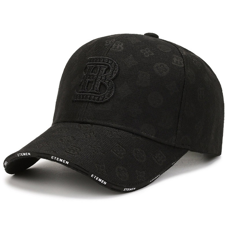 Korean-style Fashionable Baseball Cap Narrow Brim And Wide Crown Highlights Facial Features Sun-protective Beak-shaped Hat Letter Embroidery Print Des