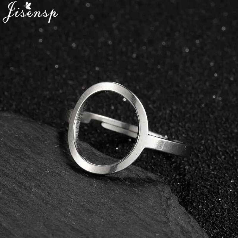 Trendy Stainless Steel Rings for Women Vintage Geometric Round Opening Adjustable Ring Stackable Midi Ringen New Jewelry 2025 H260320 - view 6