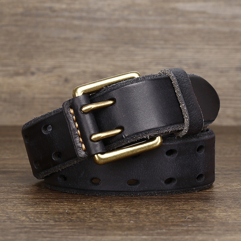 38CM Mens Belt Genuine Leather Belt Casual NoPunch Pin Buckle Smooth Top Layer Cowhide Lazy Belt 251126