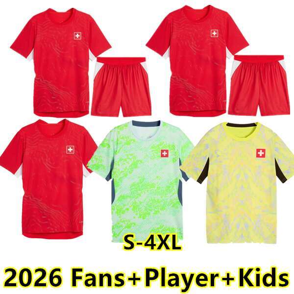 S-4XL 2026 World Cup National Team Switzerland Soccer Jerseys ELVEDI Embolo FREULER SEFEROVIC X H K A home away fans player version Football shirts mens kids kit
