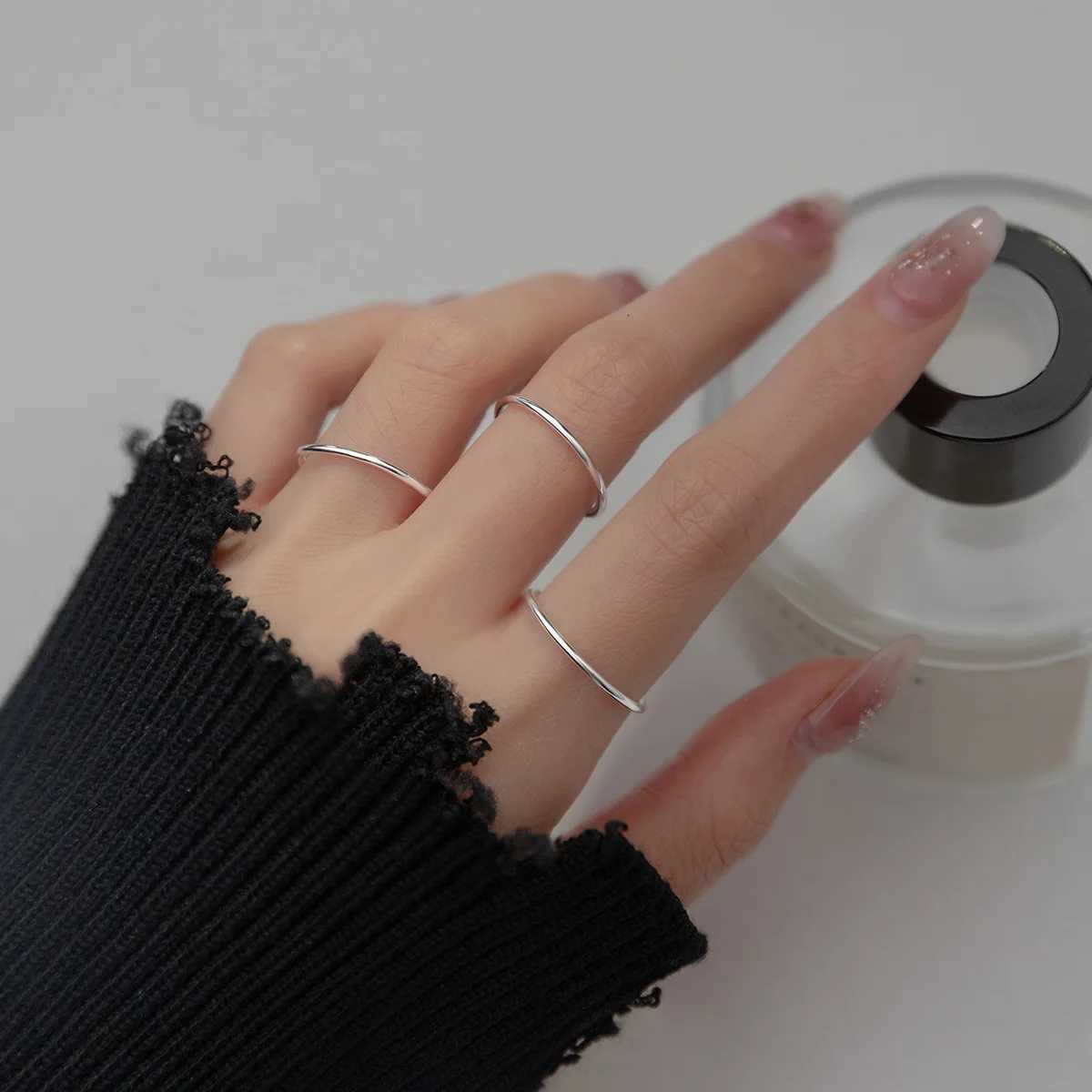 La Monada 45-59mm Plain Thin Women Ring 925 Sterling Silver Big Small Rings For Women 925 Silver Finger Rings Woman Girls Kids H260320 - view 5