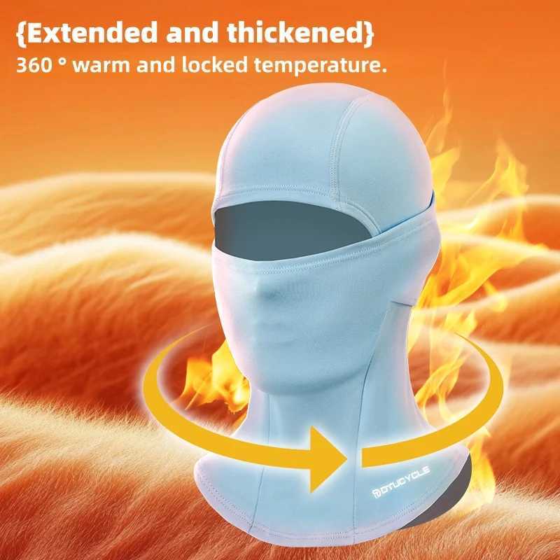 Winter Warm Hood with Fleece-Lined Neck Warmer Thermal Cycling Mask Ski Face Protection Cycling Mask for Men and Women M260320