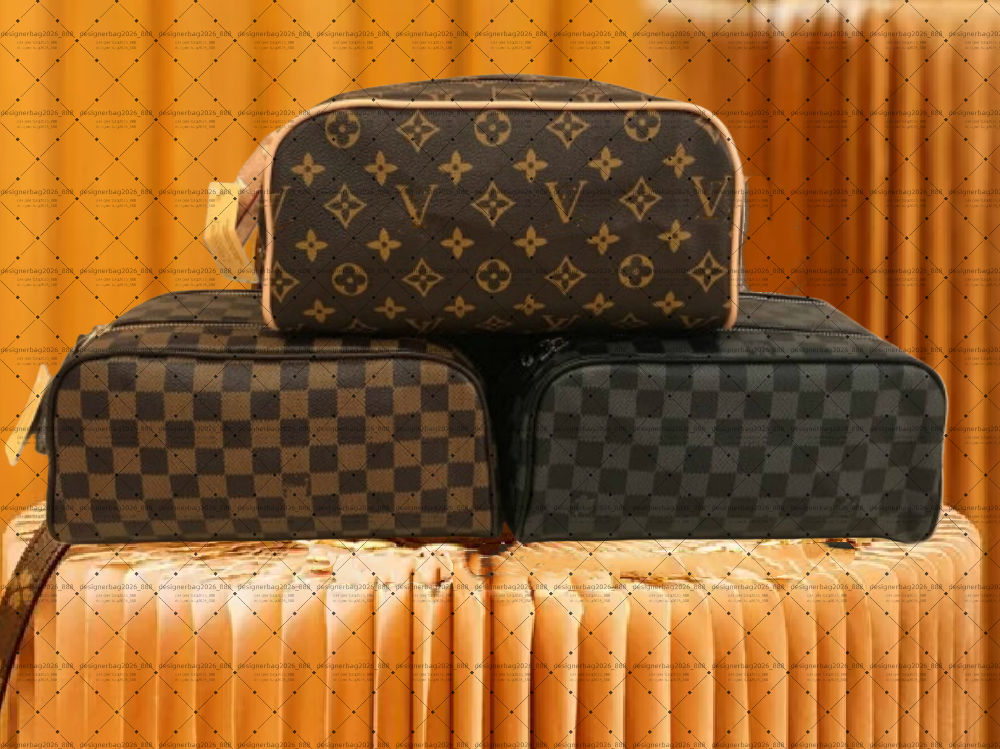 Luxurys Men Womens Double zipper Makeup Bag Designer Women WashBag Large Capacity Cosmetic Bags Toiletry Bag classic Man Travelling Toilet Bag