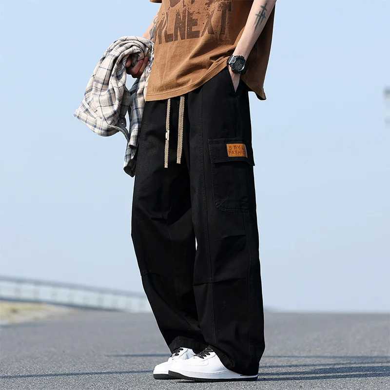 Stylish laid-back style loose straight-leg jeans that make you look taller casual long pants casual pants plus-size mens pants D260320