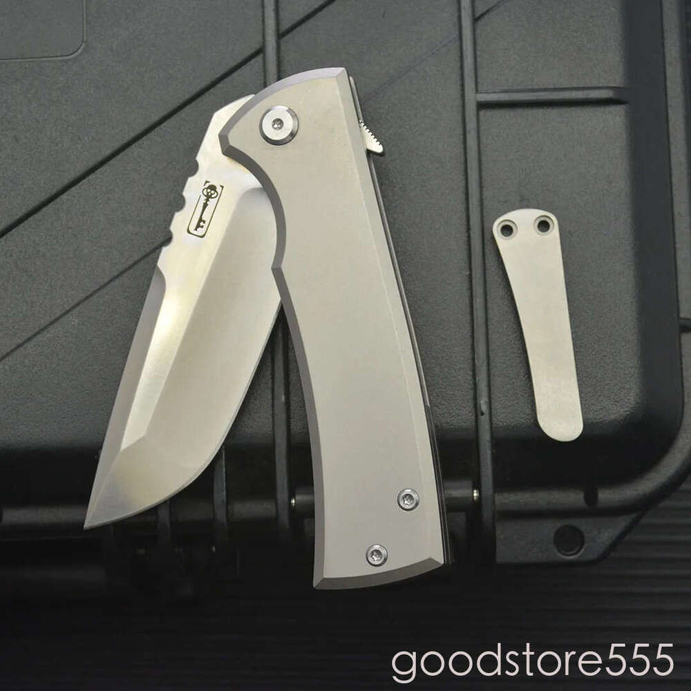 2Models fixed blade knife Limited Edition Chaves 229 Folding Knife 3.58 M390 Point pocket knife Blade, couteau Titanium Handles