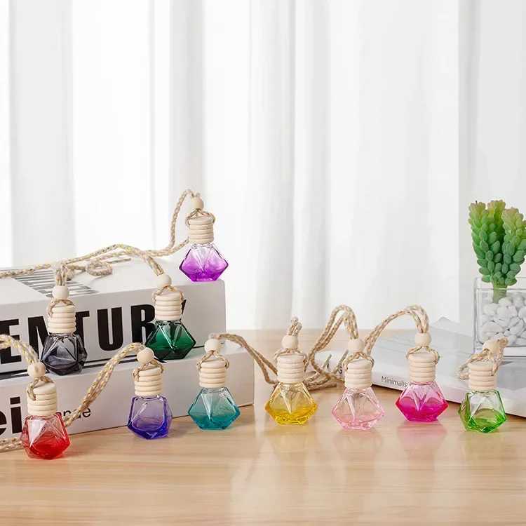 New Auto Aromatherapy Fragrance Pendent Bottle Perfume Diffuser Automotive Decoration Car Hanging Glass Bottle Empty Perfume H260319