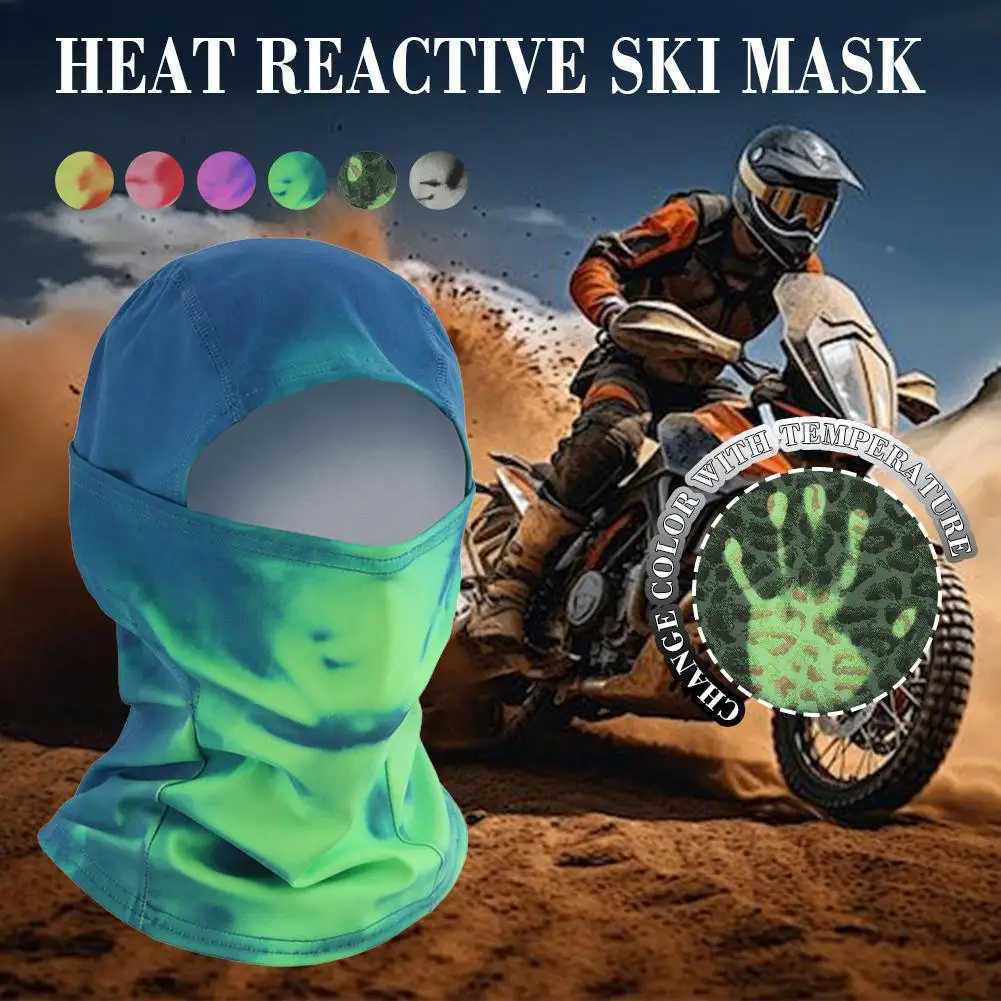 Heat Reactive Balaclava Unisex Temperature Sensitive Color Change Ski Mask Full Wrap Motorcycle For Hiking Cycling M260320