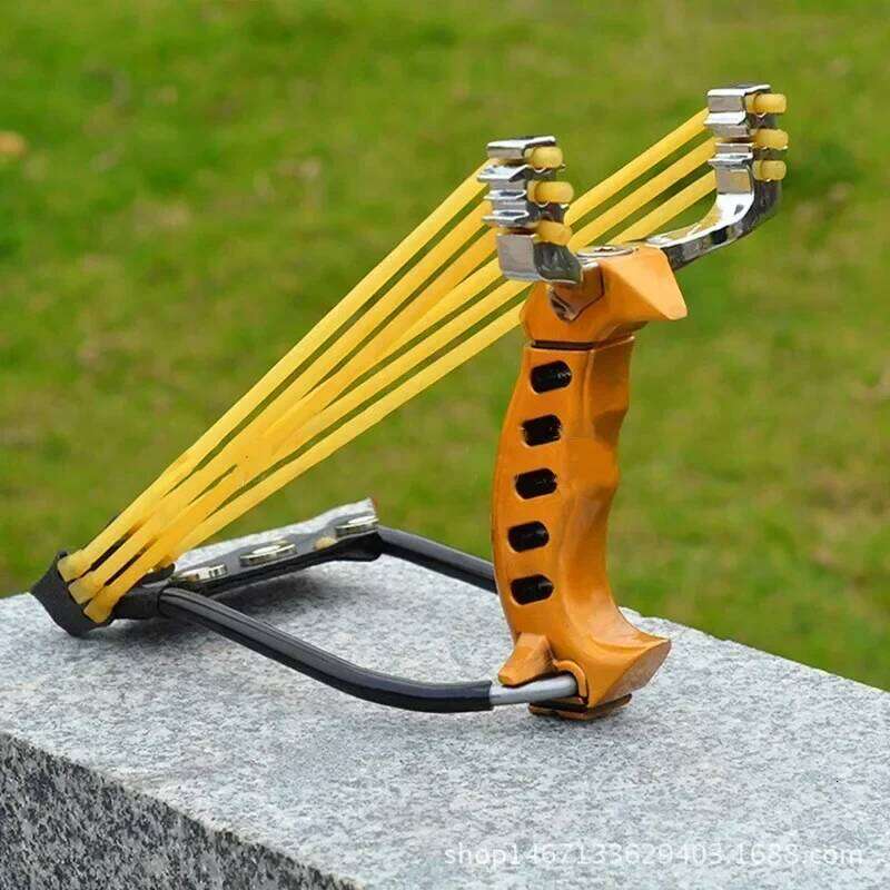 With Wrist Support Power Slingshot Traditional Metal Big Oower Outdoor Hunting Slingsshot Catapult Rubber Band 26L0320
