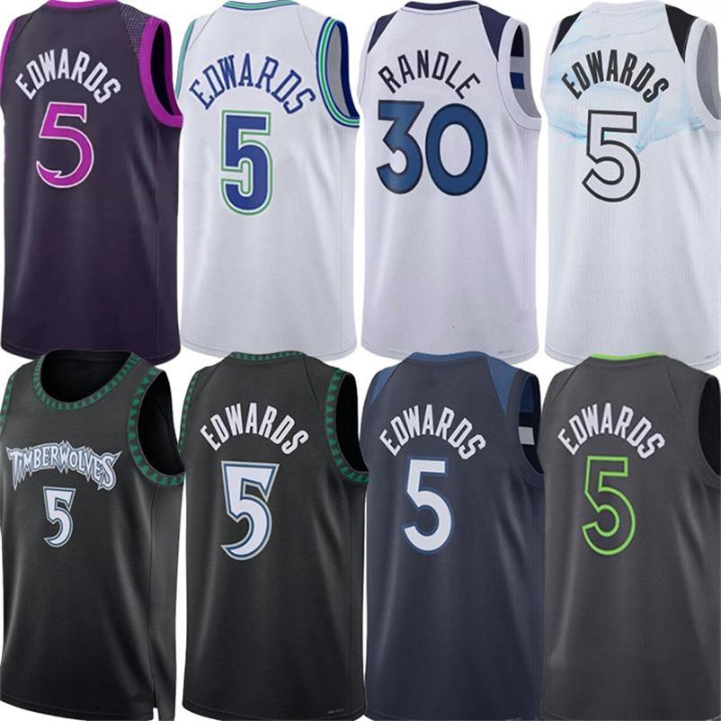 anthony edwards jersey MIN Timberwolven Basketball Jerseys Jaden McDaniels Julius Randle Naz Reid Donte DiVincenzo Ayo Dosunmu Bones Hyland Rudy Gobert City