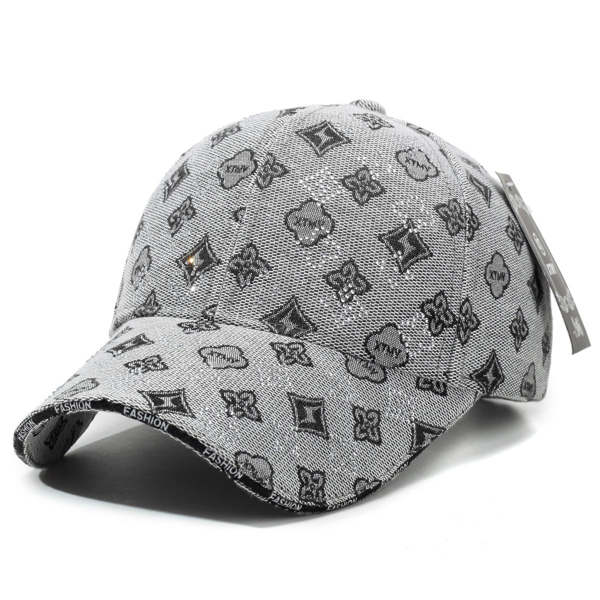 Korean-style Decorated Baseball Cap With Diamond-shaped Letters Designer Baseball Cap Fashionable And Versatile Suitable For Both Men And Women To Wea