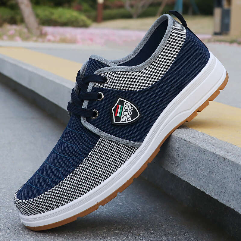 Free shipping Plus Size Old Beijing Lace-Up Canvas Men's Sneakers Wear-Resistant Casual Breathable Work Cloth Shoes