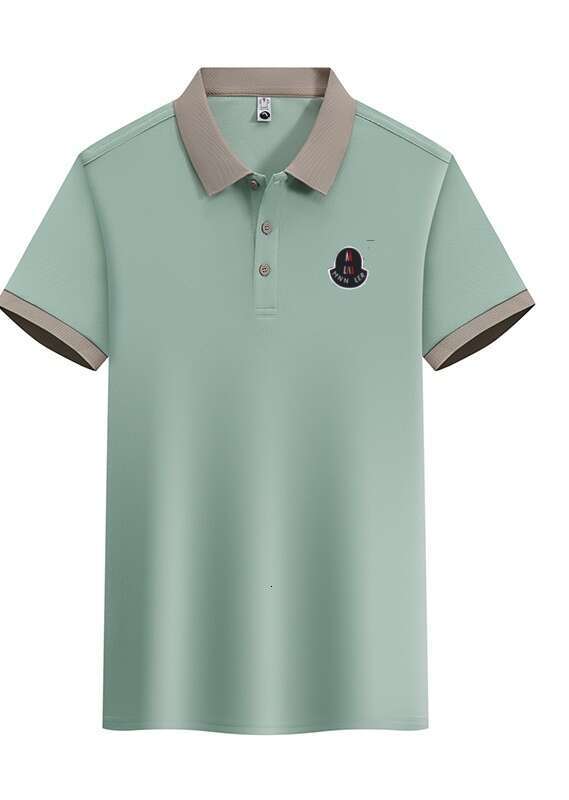 Noble Crocodile Short Sleeve Summer New Turn-Down Collar Men's Business Polo Shirt designer LANTI KAST hoodie Silk Casual Simple T-Shirt Trendy M