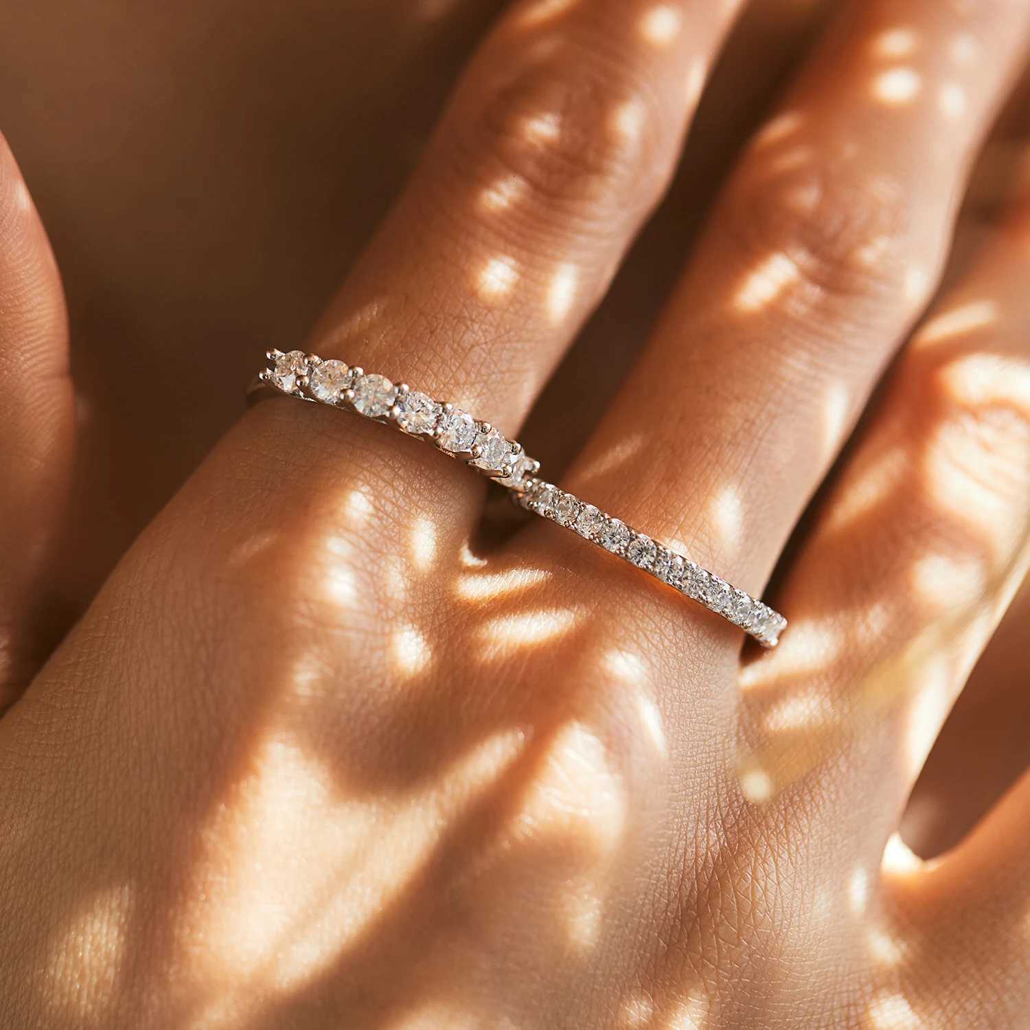 MODIAN Luxury D Color Moissanite Band Stackable Ring For Women Real 925 Sterling Silver Wedding Jewelry With Exquisite Box Gift H260320 - view 3