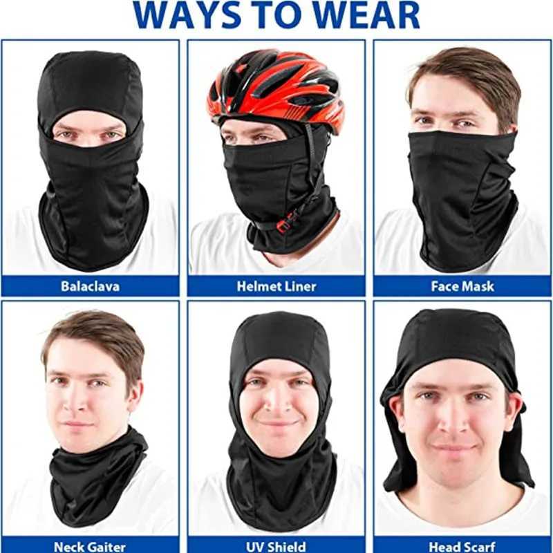 Men Tactical Balaclava Face Mask Summer Sun Protection Bandana Cooling Neck Gaiter Hiking Scarves Motorcycle Cycling Helmet Hood M260320