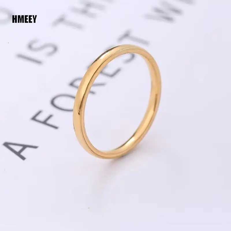HMEEY 2mm Thin Stackable Ring Stainless Steel Plain Band Knuckle Midi Ring for Women Girl Size 3-12 H260320 - view 5