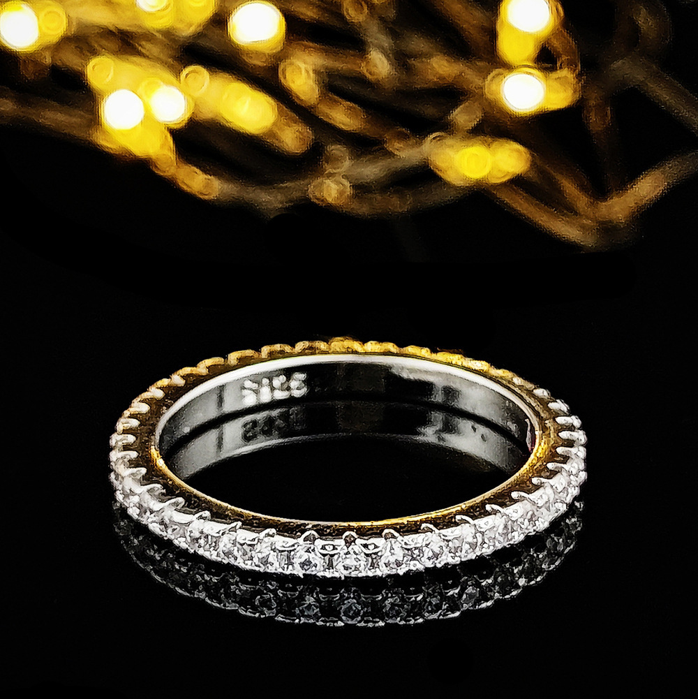 Ring For Women Niche Style Wish European And American Simple Multi-Color Full Color Diamond Plain Band Universal - view 5