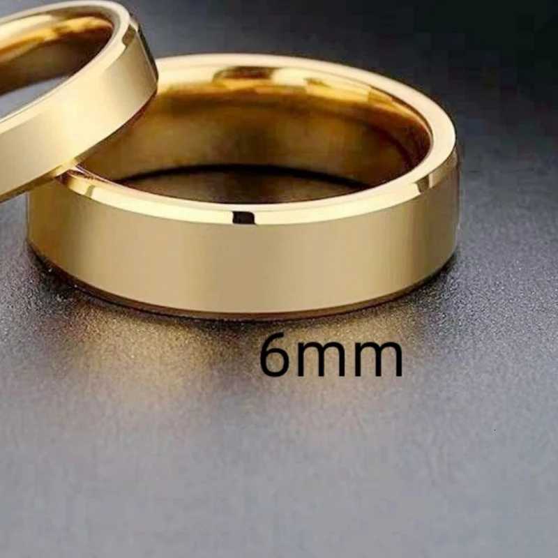 Smooth Stainless Steel Couple Rings Gold Simple 4MM 6MM Women Men Lovers Wedding Jewelry Engagement Halloween Christmas Gifts H260320 - view 7