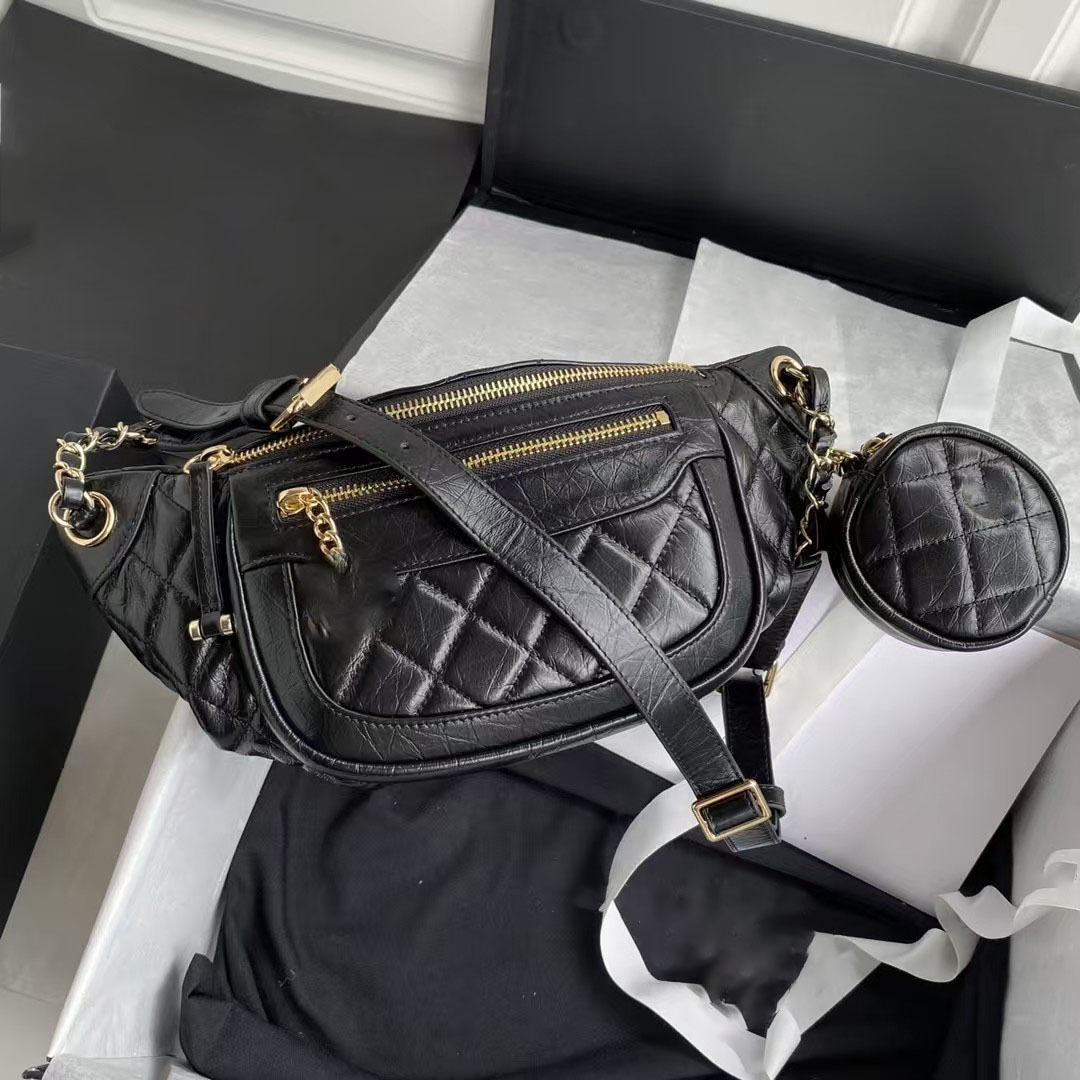 10A High-Quality Classic New Luxury Designer Women's Waist and Chest Bag with Coin Pocket, Chain, Casual Fashion Shoulder Bag