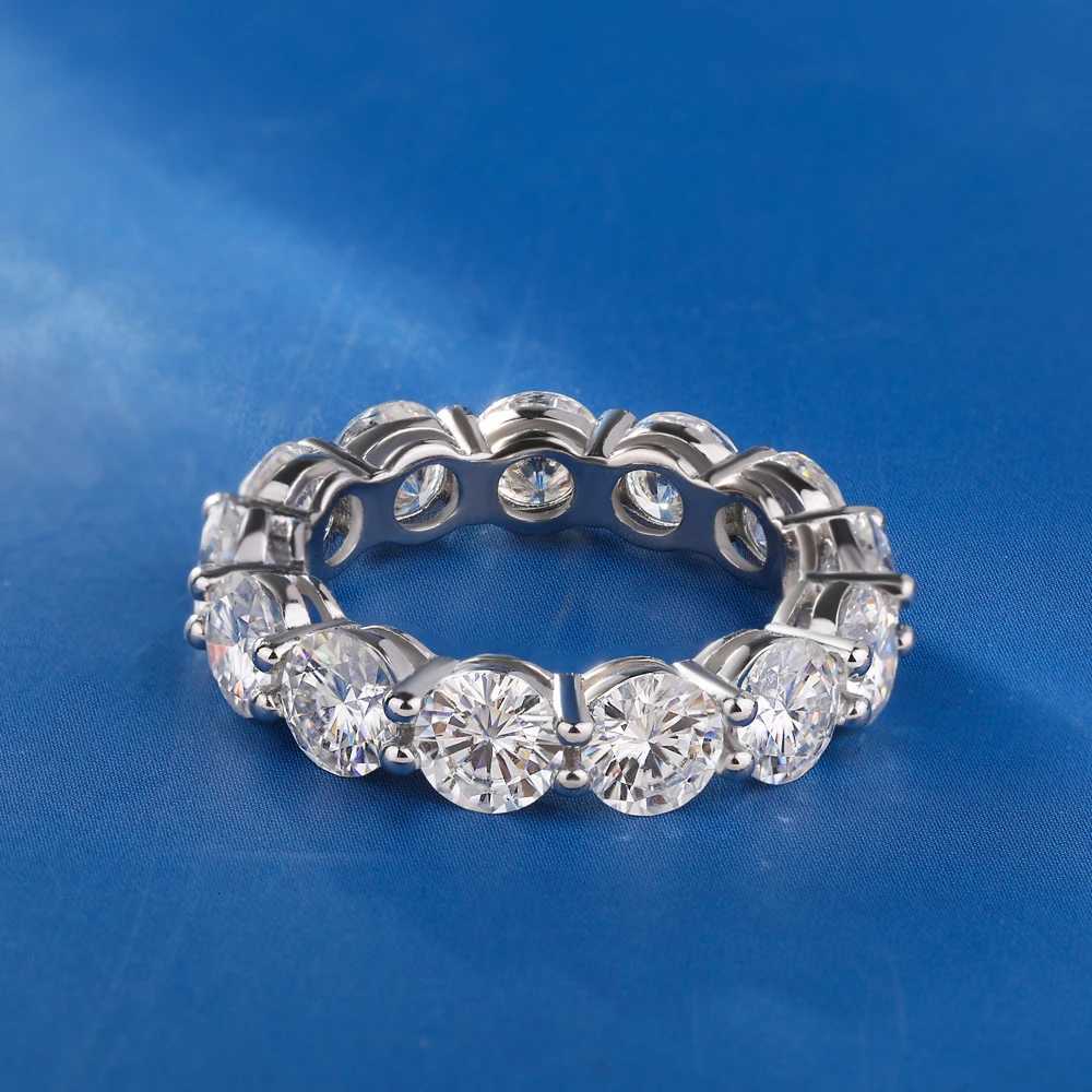 5mm D Color Moissanite Row Ring 925 Sterling Silver Diamond Wedding Band Rings For Women Certified Fine Jewelry Gift Houtros H260320 - view 4