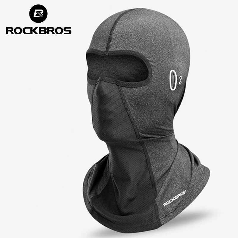 ROCKBROS Bike Mask Full Face Mask Ice Silk Summer Breathable Sun UV Protection Bicycle Scarf s Balaclava With Glasses Hole M260320