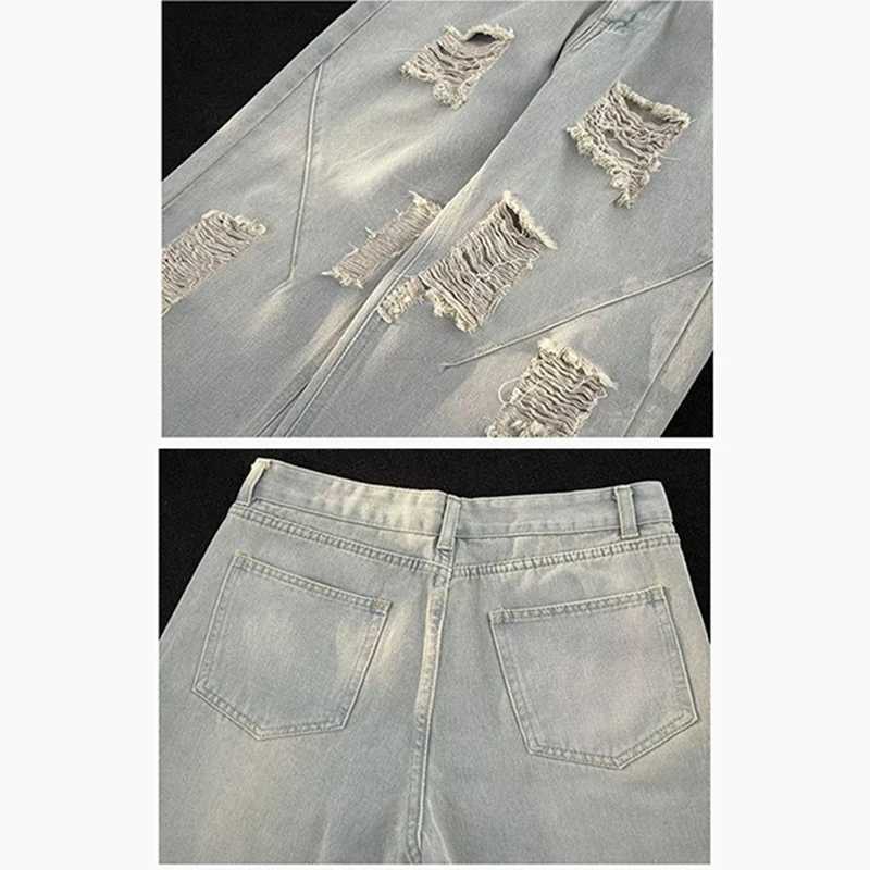 Ripped Slim Fit Men Summer Thin Jeans Fashion Male Straight Leg American Style Streetwear Denim Pants Fashion Versatile Trousers D260320