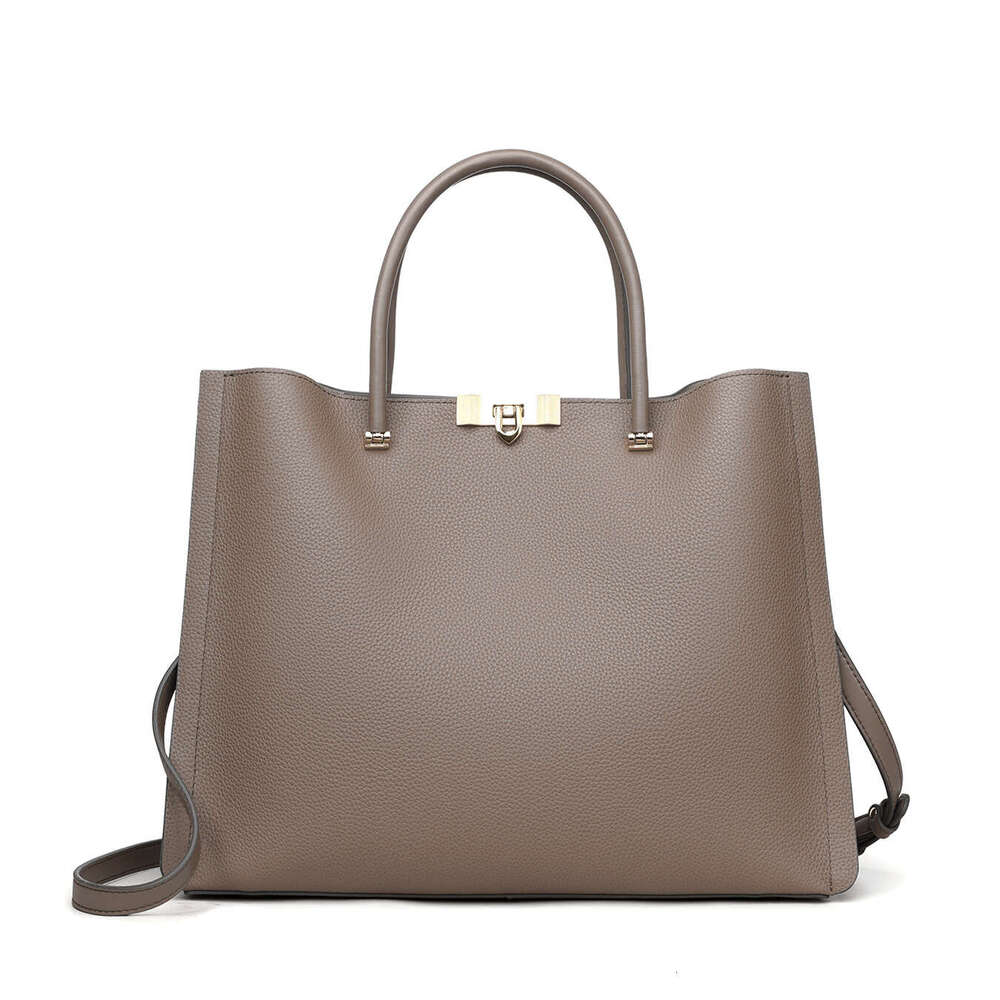 New Luxury Women's Genuine Leather Handbag Elegant Simple Tote Bag Large Capacity Shoulder Hobo Bag Soft Cowhide For Daily Commute & Work SENYY