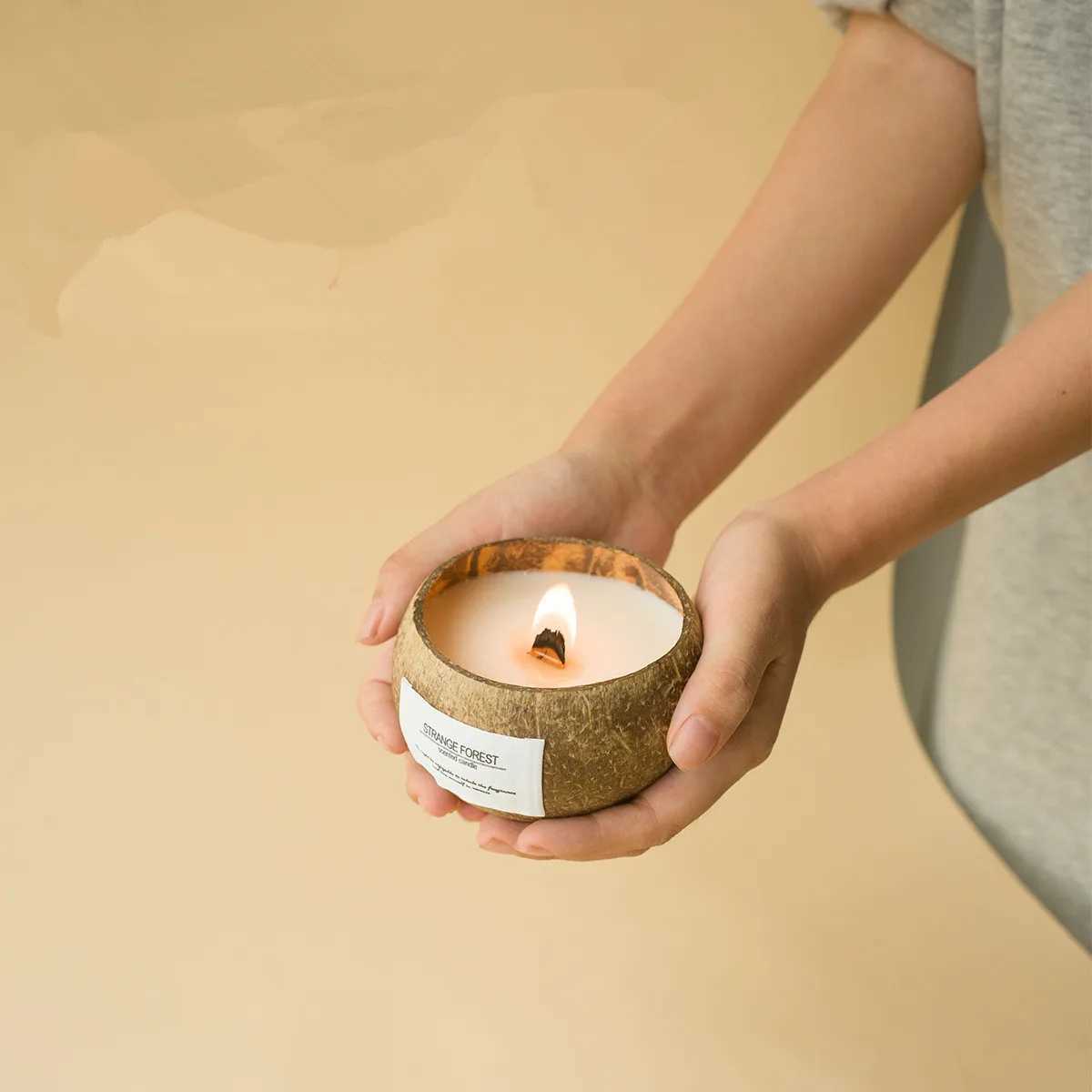 Handmade coconut shell scented candles natural soy wax scented candles festival gifts home decoration fragrances a gift for her H260319