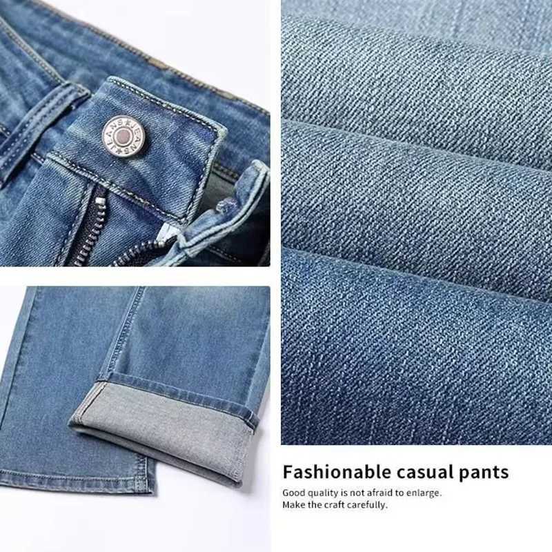 Men New Spring Autumn Jeans Male Fashion Loose Straight Leg Lightweight Denim Pants Comfortable Daily Commute Trousers D260320