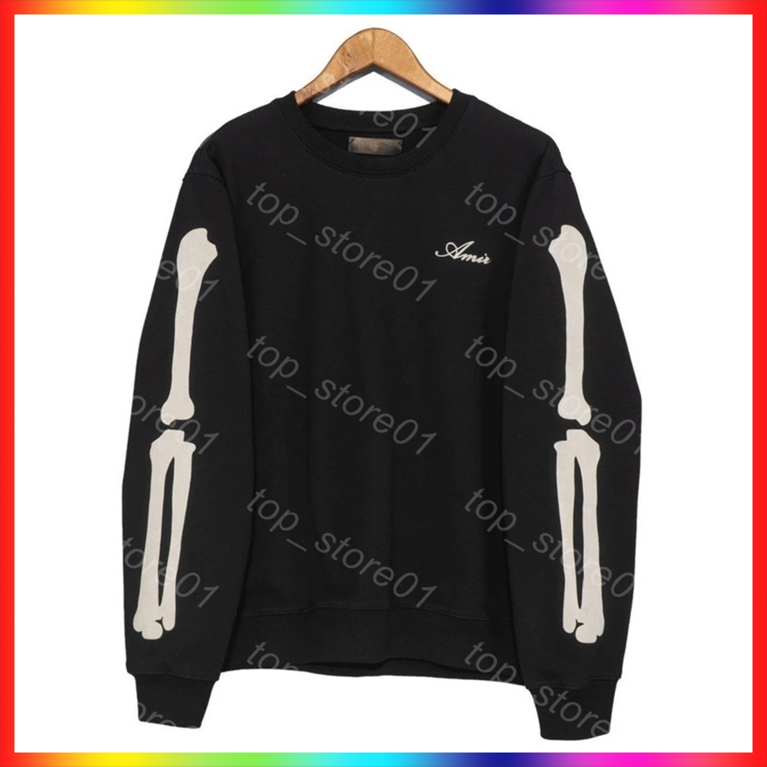 2026 New Designer Mens Sweatshirts Casual Bone Pattern Letter Print T shirt Top Mens Sweatshirt Hoodie Japanese Korean Streetwear O-neck Men Sweatshirt