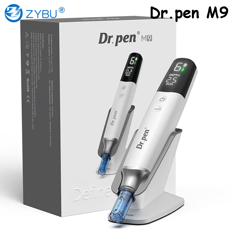 New Arrival Professional Dermapen Original Dr.pen M9 Microneedle Roller Stamp Device, 6 Speeds, 700mAh, with Smart Base & 2pcs Chip 18Pin Needle Cartr