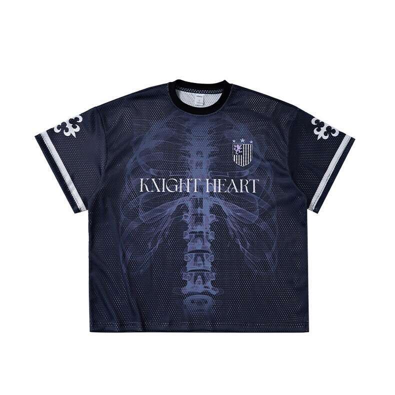 Men's Clothing | X-Ray Skeleton Digital Jersey 26 Spring/Summer New Street Style Breathable Dark Print Short-Sleeve T-Shirt Luanyun