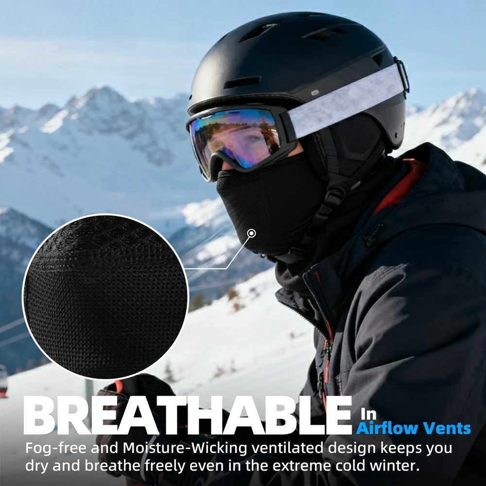 Winter Thermal Balaclava Fleece Cold-proof Full Face Mask Ski Outdoor Sports Hiking Cycling Snowboard Hood Scarf Neck Warmer M260320